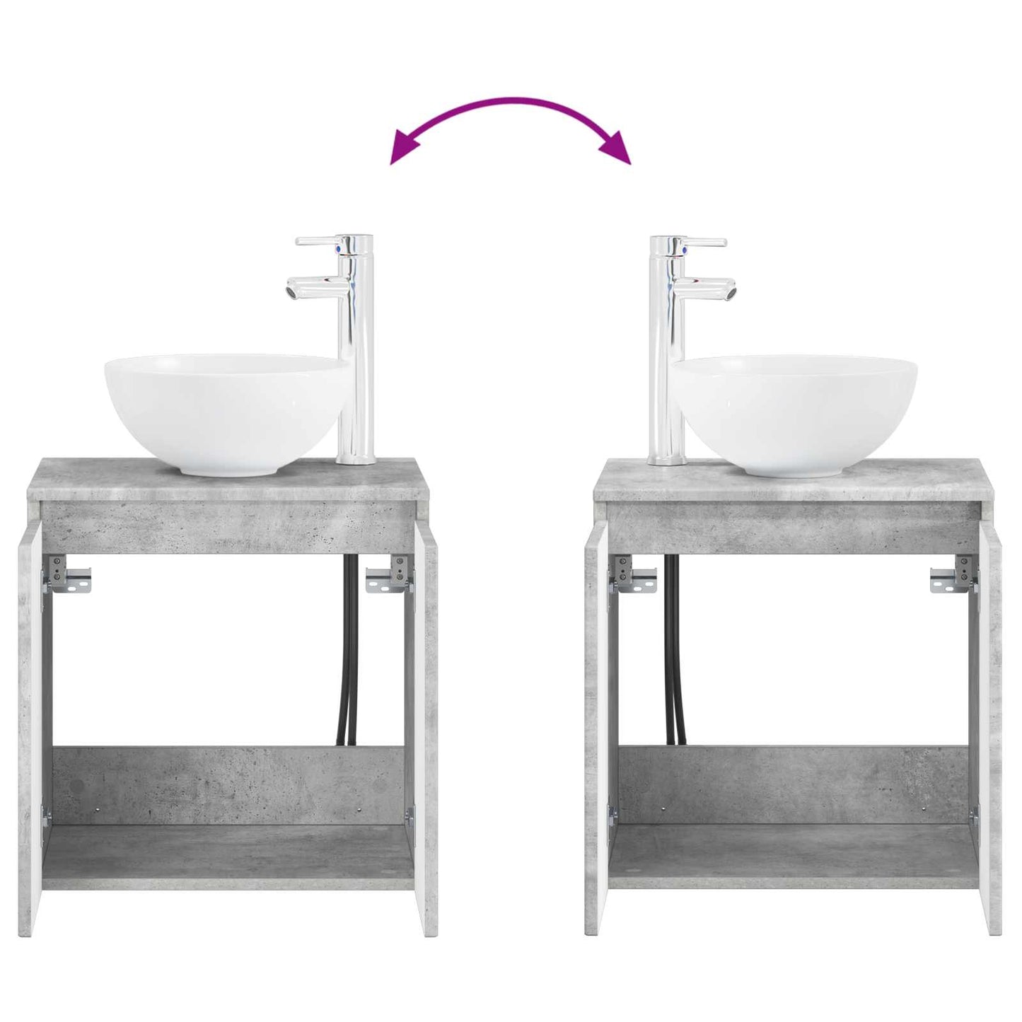 vidaXL Bathroom Furniture Set 2 pcs Concrete Grey Engineered Wood