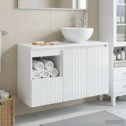 vidaXL Bathroom Furniture Set 2 pcs High Gloss White Engineered Wood