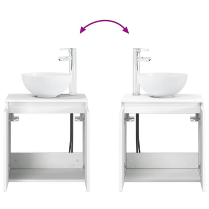 vidaXL Bathroom Furniture Set 2 pcs High Gloss White Engineered Wood