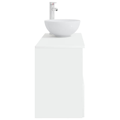 vidaXL Bathroom Furniture Set 2 pcs High Gloss White Engineered Wood