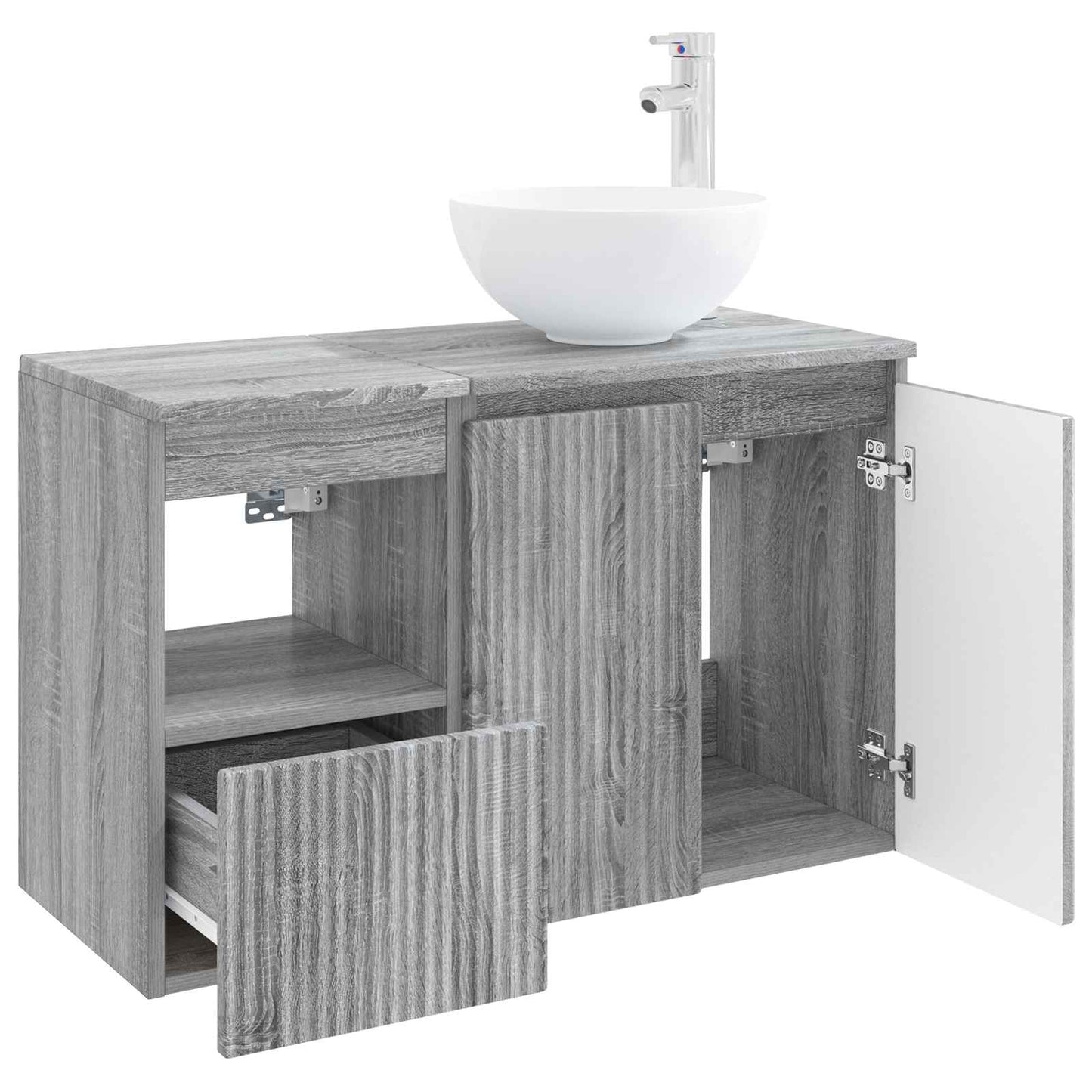 vidaXL Bathroom Furniture Set 2 pcs Grey Sonoma Engineered Wood