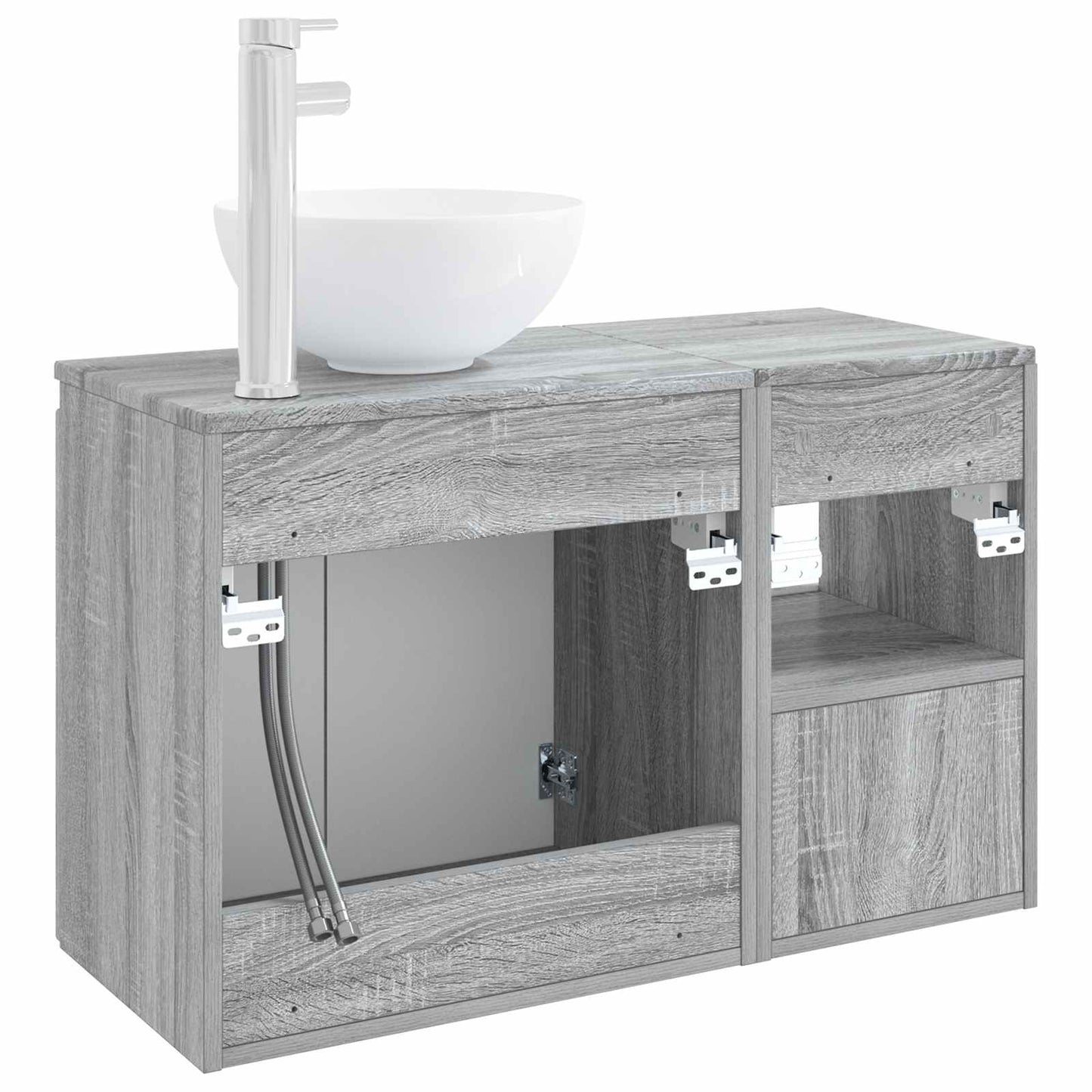 vidaXL Bathroom Furniture Set 2 pcs Grey Sonoma Engineered Wood