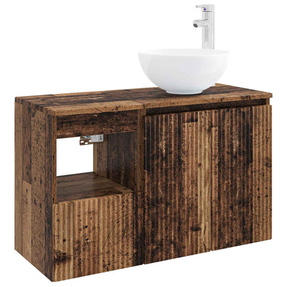 vidaXL Bathroom Furniture Set 2 pcs Old Wood Engineered Wood