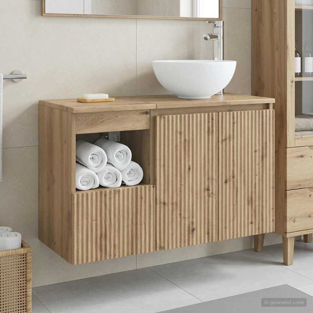 vidaXL Bathroom Furniture Set 2 pcs Artisan Oak Engineered Wood