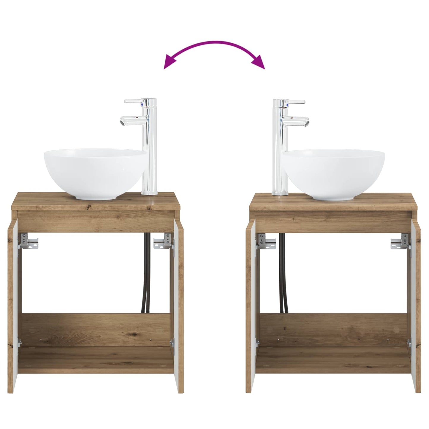 vidaXL Bathroom Furniture Set 2 pcs Artisan Oak Engineered Wood