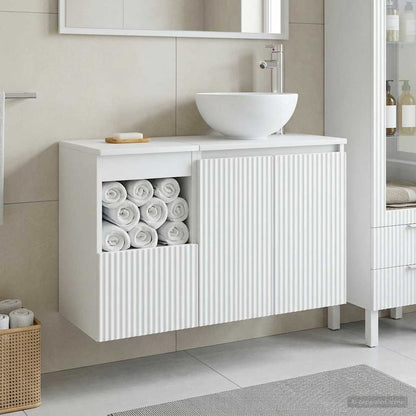 vidaXL Bathroom Furniture Set 2 pcs White Engineered Wood
