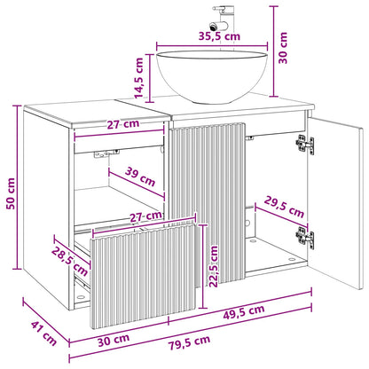 vidaXL Bathroom Furniture Set 2 pcs White Engineered Wood