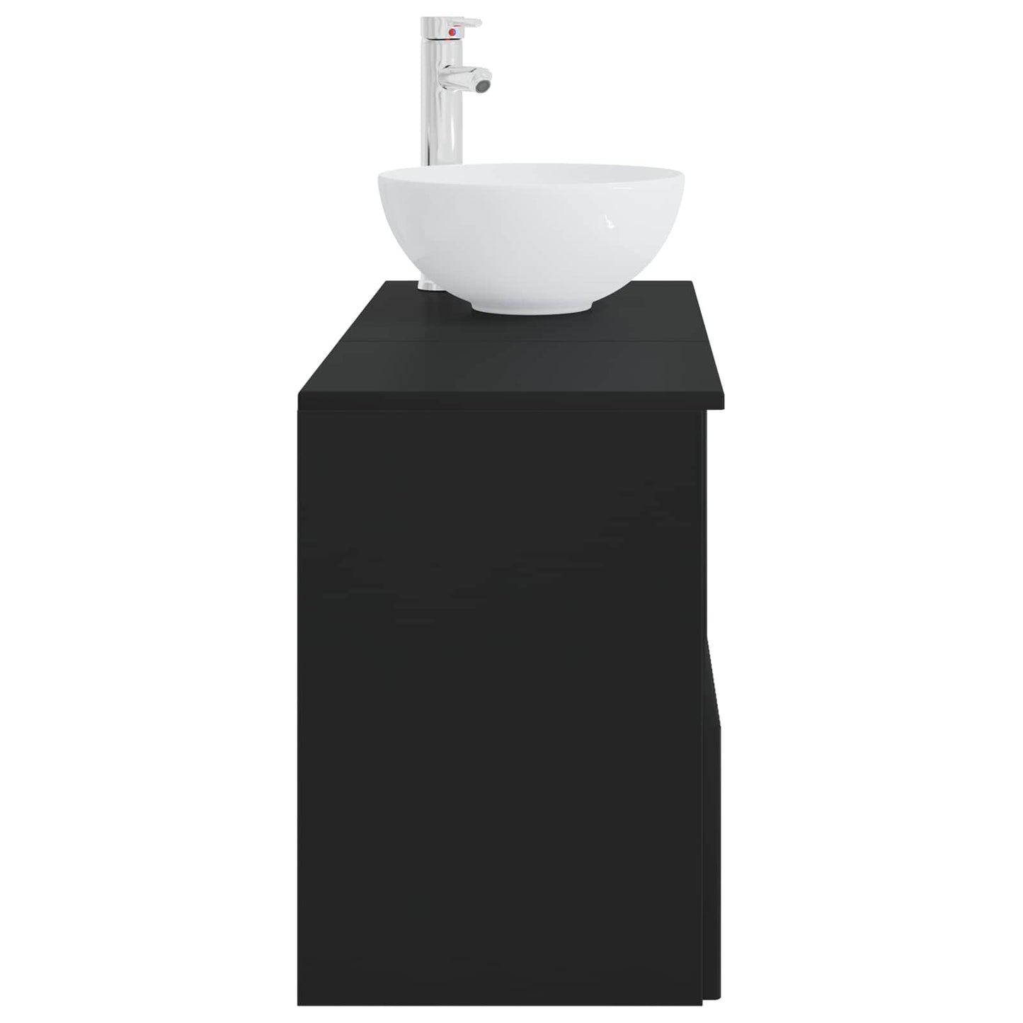 vidaXL Bathroom Furniture Set 2 pcs Black Engineered Wood