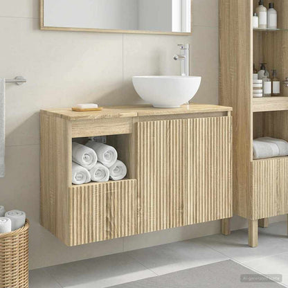 vidaXL Bathroom Furniture Set 2 pcs Sonoma Oak Engineered Wood
