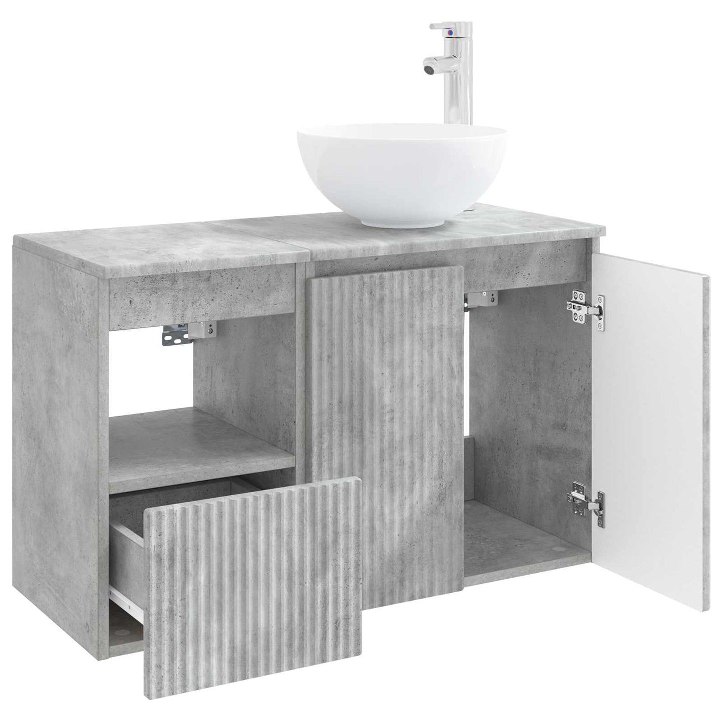 vidaXL Bathroom Furniture Set 2 pcs Concrete Grey Engineered Wood