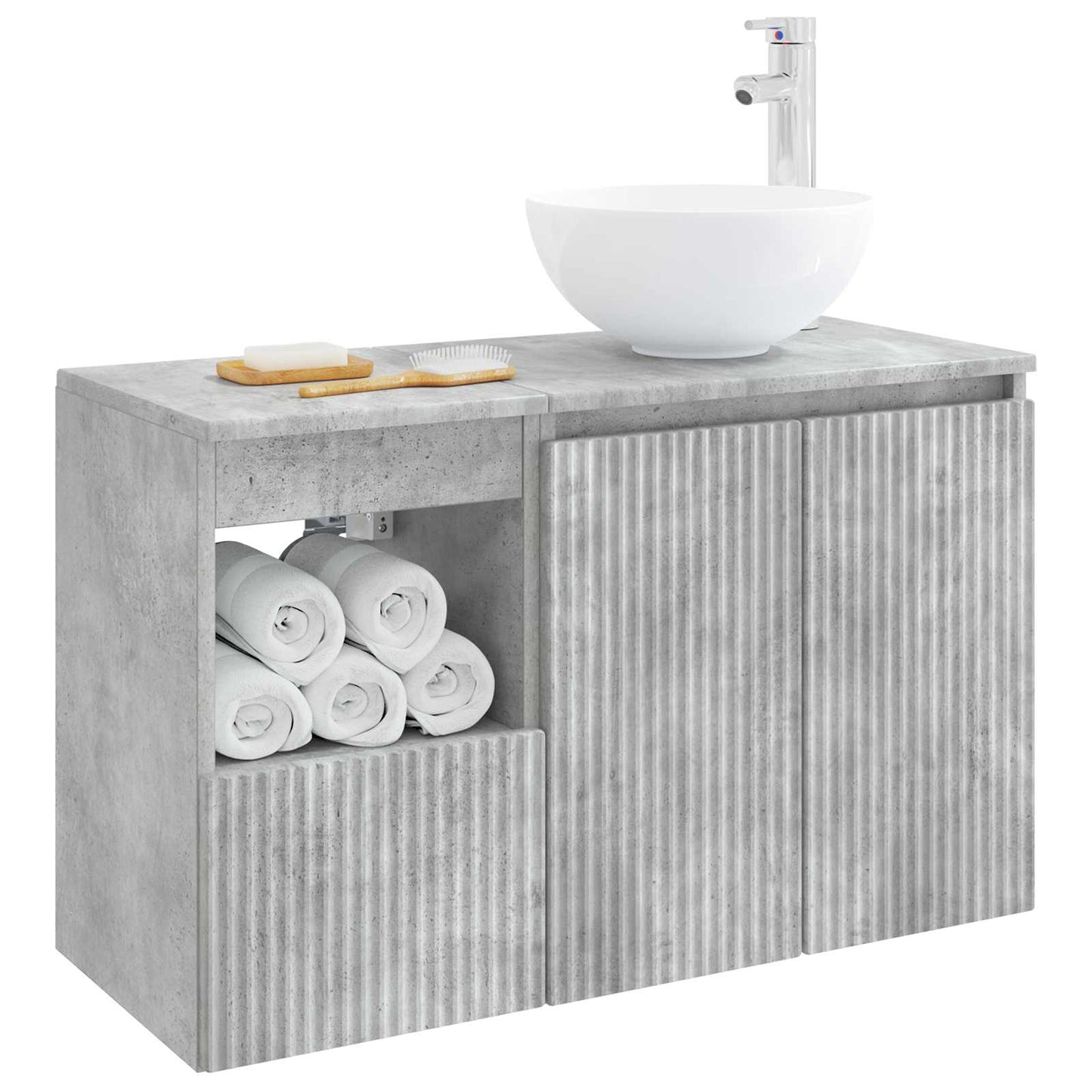 vidaXL Bathroom Furniture Set 2 pcs Concrete Grey Engineered Wood