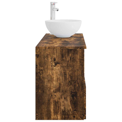vidaXL Bathroom Furniture Set 2 pcs Smoked Oak Engineered Wood