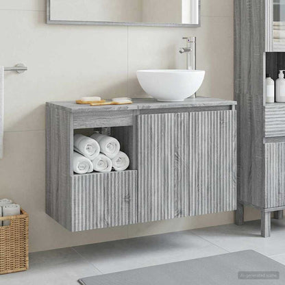 vidaXL Bathroom Furniture Set 2 pcs Grey Sonoma Engineered Wood