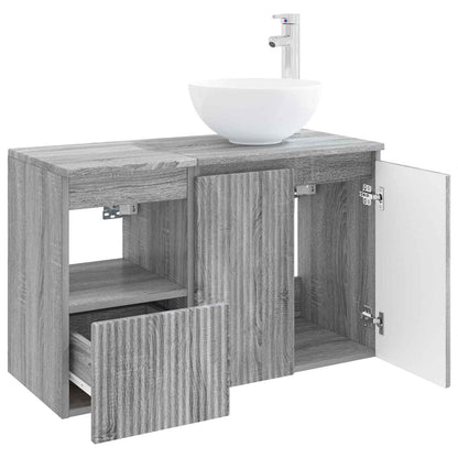 vidaXL Bathroom Furniture Set 2 pcs Grey Sonoma Engineered Wood
