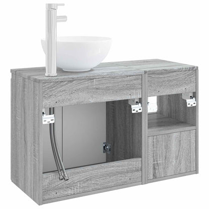 vidaXL Bathroom Furniture Set 2 pcs Grey Sonoma Engineered Wood