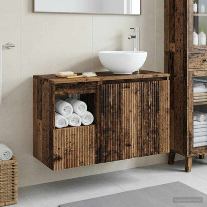 vidaXL Bathroom Furniture Set 2 pcs Old Wood Engineered Wood