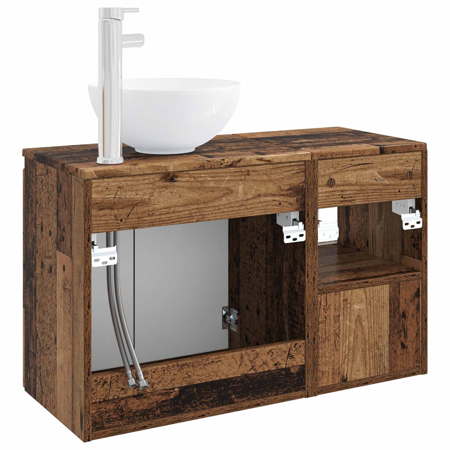 vidaXL Bathroom Furniture Set 2 pcs Old Wood Engineered Wood