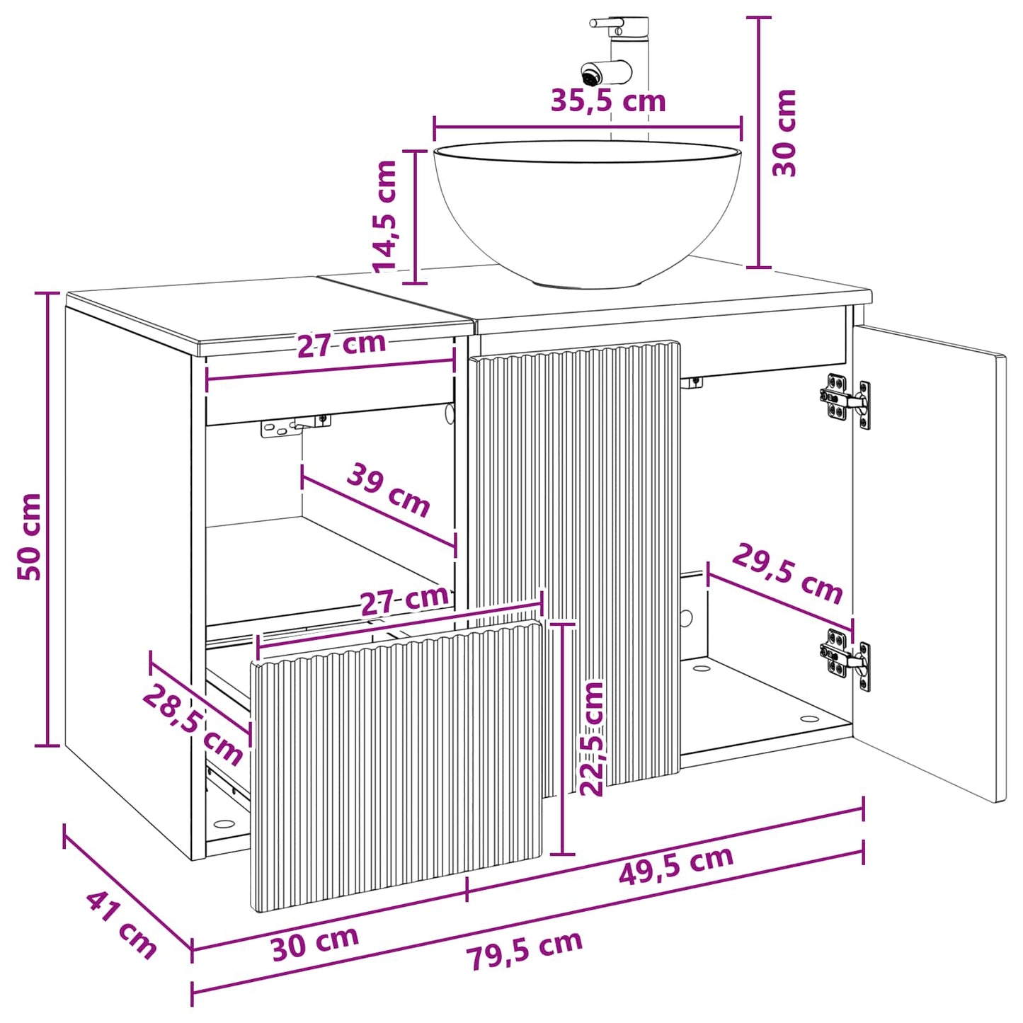 vidaXL Bathroom Furniture Set 2 pcs Old Wood Engineered Wood