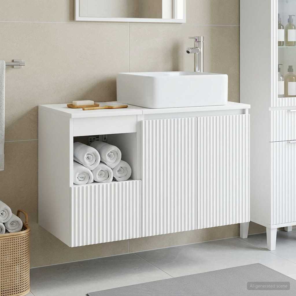 vidaXL Bathroom Furniture Set 2 pcs White Engineered Wood