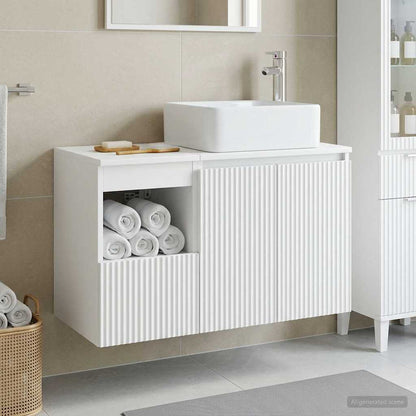 vidaXL Bathroom Furniture Set 2 pcs White Engineered Wood