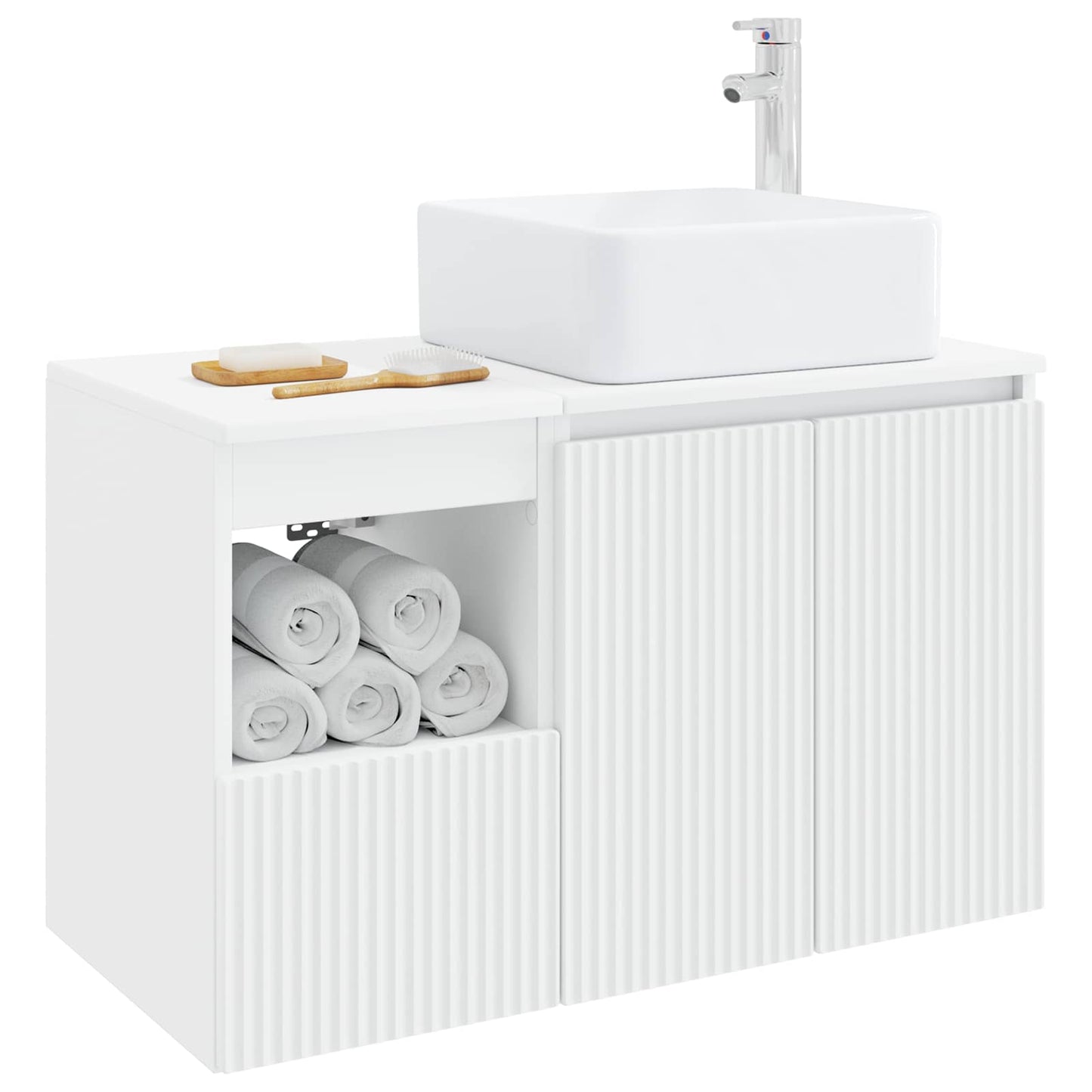 vidaXL Bathroom Furniture Set 2 pcs White Engineered Wood