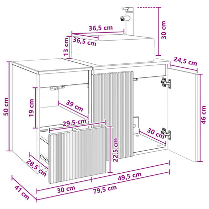 vidaXL Bathroom Furniture Set 2 pcs White Engineered Wood