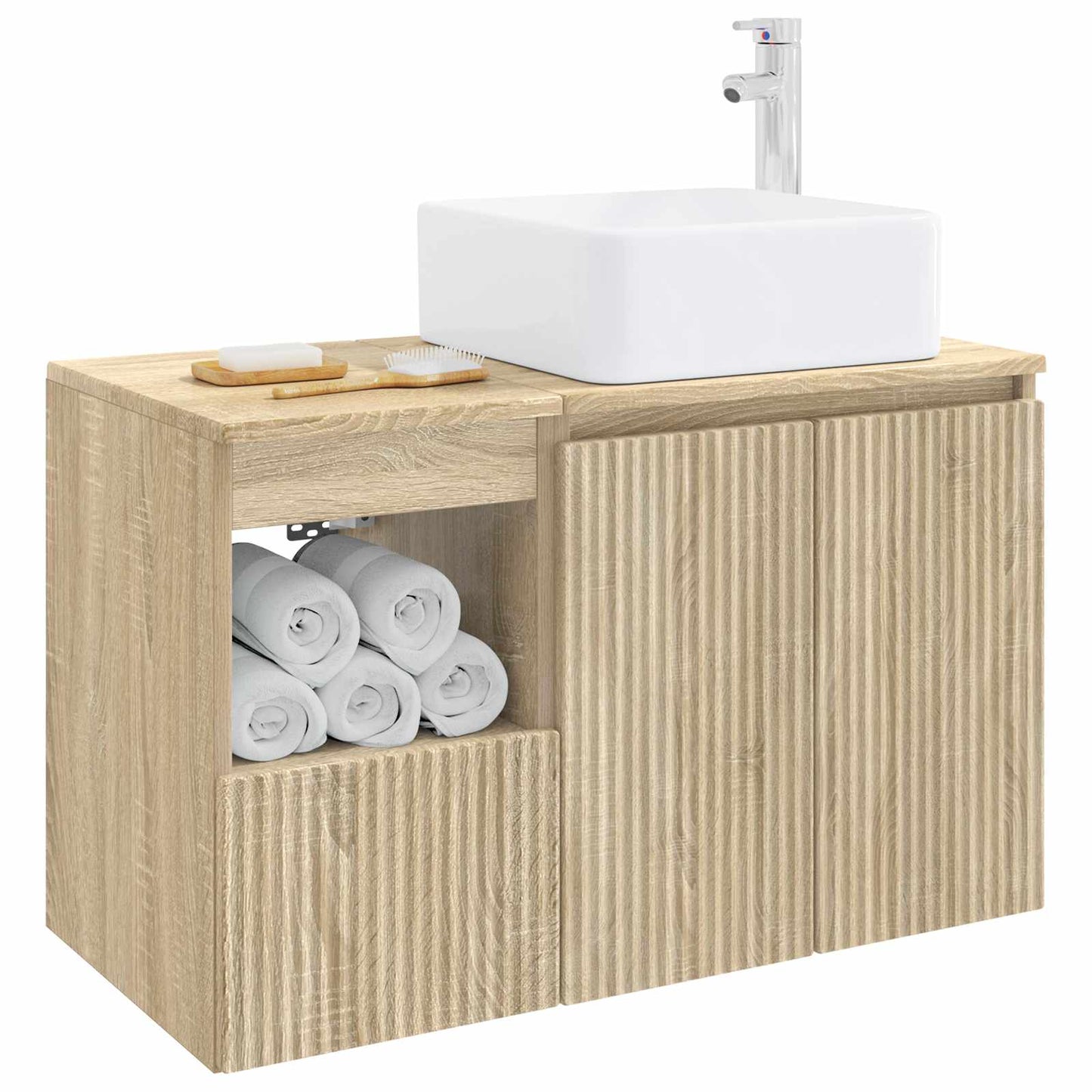 vidaXL Bathroom Furniture Set 2 pcs Sonoma Oak Engineered Wood
