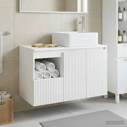 vidaXL Bathroom Furniture Set 2 pcs High Gloss White Engineered Wood