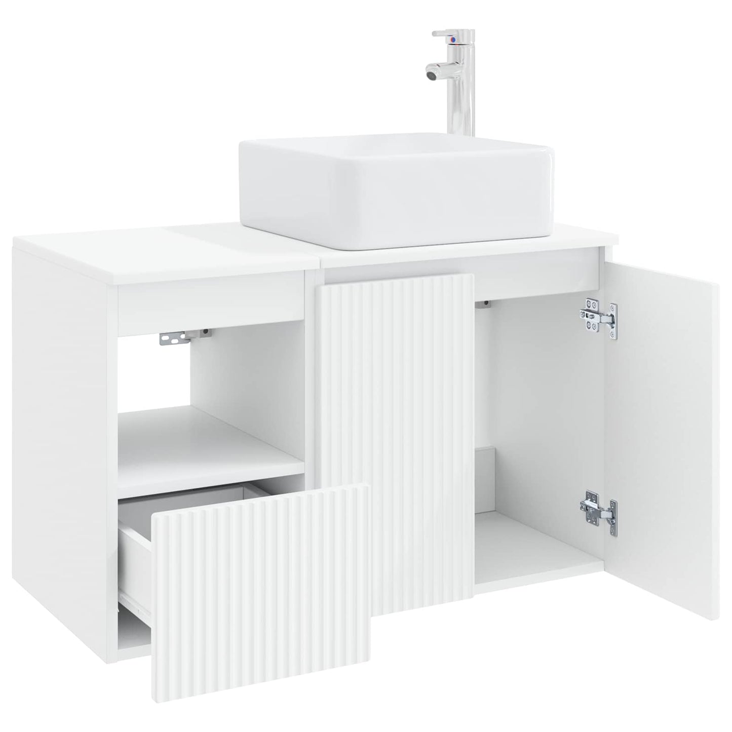vidaXL Bathroom Furniture Set 2 pcs High Gloss White Engineered Wood