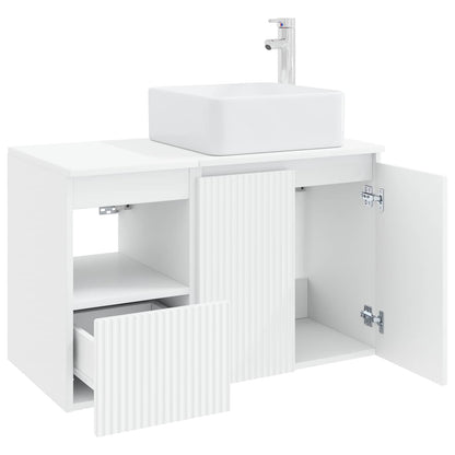 vidaXL Bathroom Furniture Set 2 pcs High Gloss White Engineered Wood