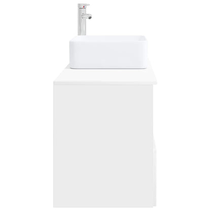 vidaXL Bathroom Furniture Set 2 pcs High Gloss White Engineered Wood