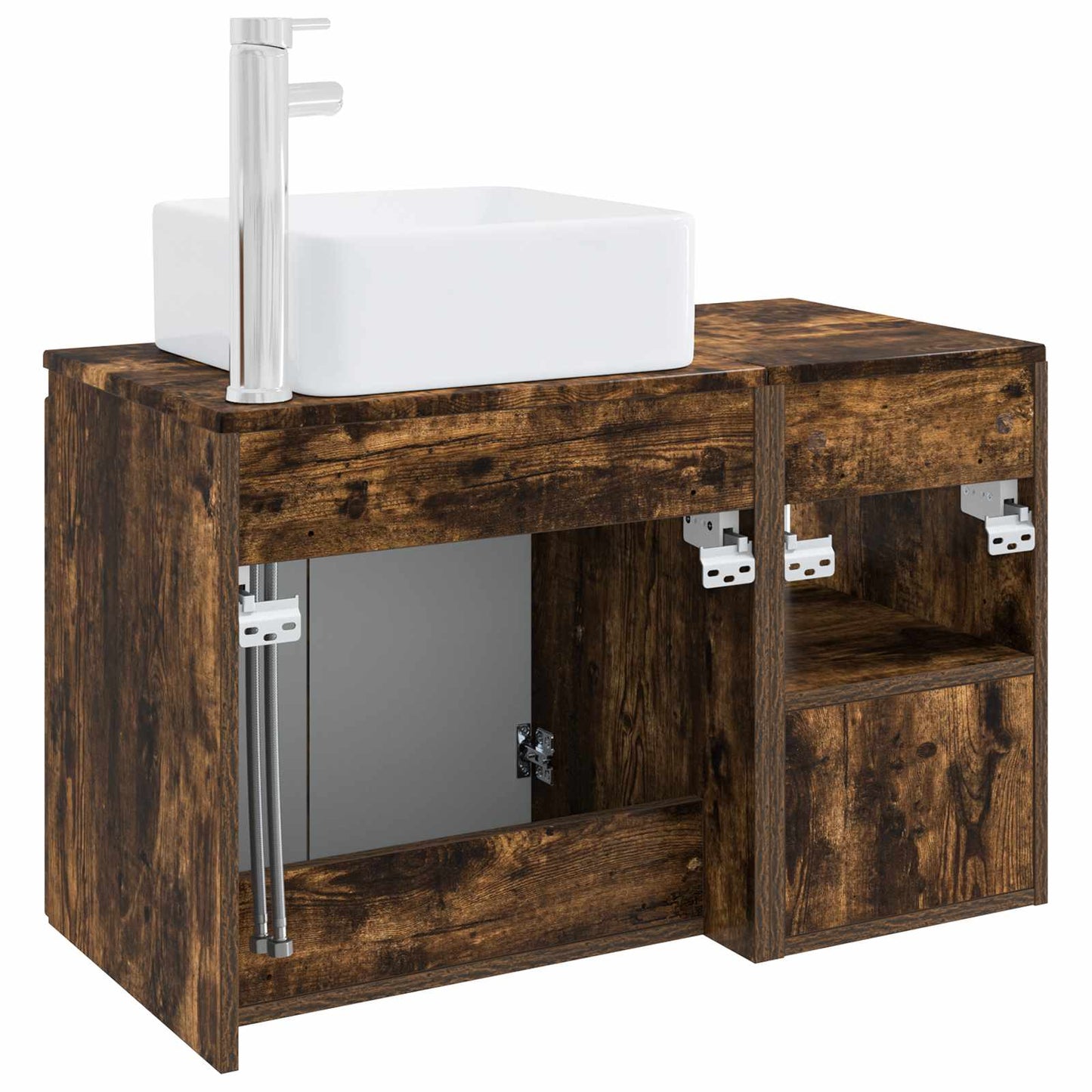 vidaXL Bathroom Furniture Set 2 pcs Smoked Oak Engineered Wood