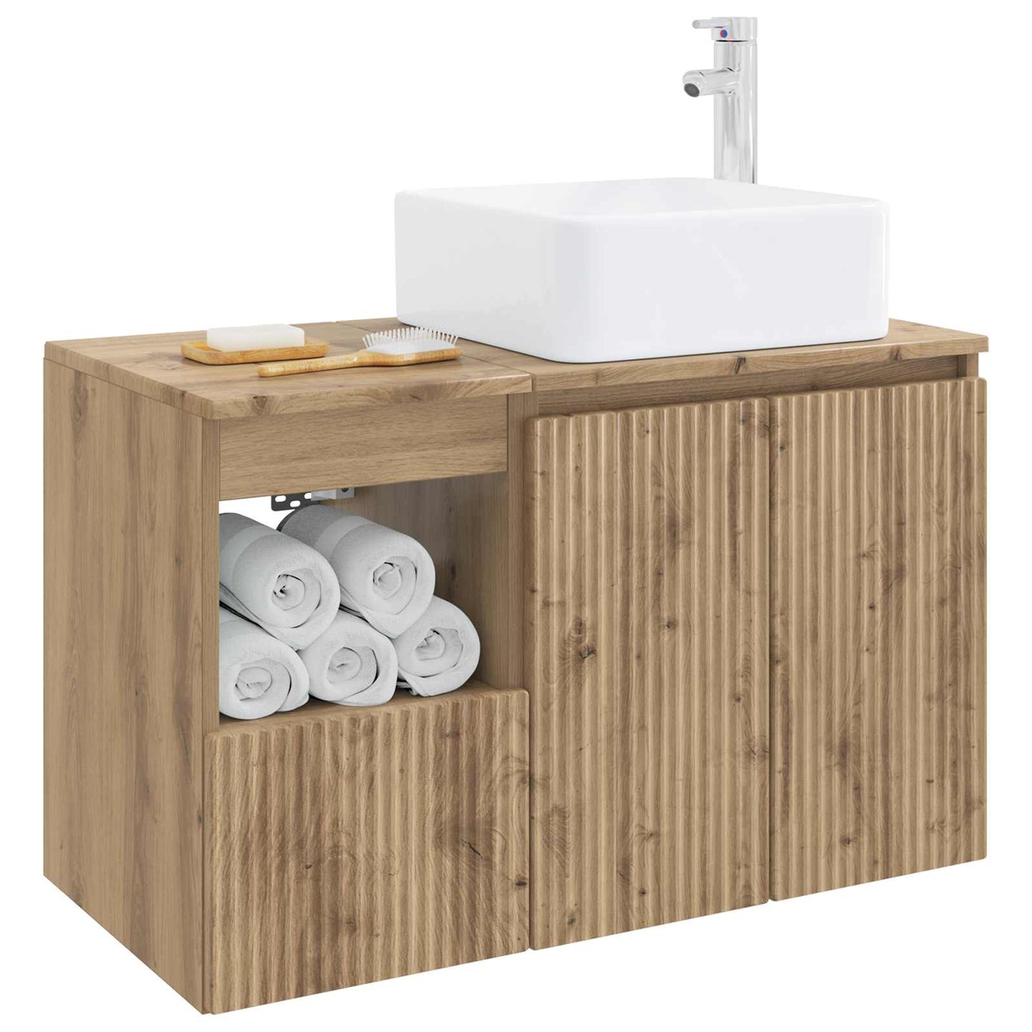vidaXL Bathroom Furniture Set 2 pcs Artisan Oak Engineered Wood