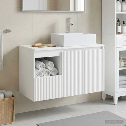 vidaXL Bathroom Furniture Set 2 pcs White Engineered Wood