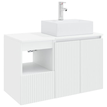 vidaXL Bathroom Furniture Set 2 pcs White Engineered Wood