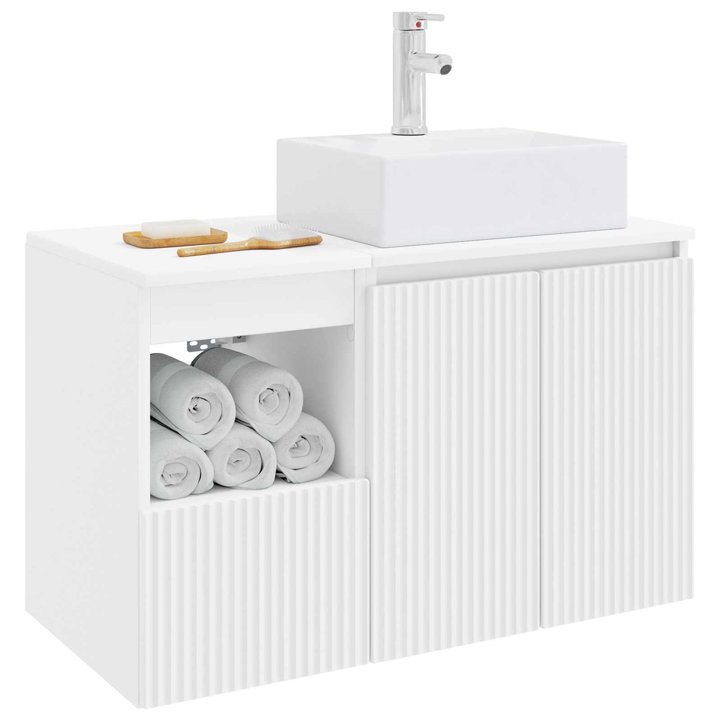 vidaXL Bathroom Furniture Set 2 pcs White Engineered Wood