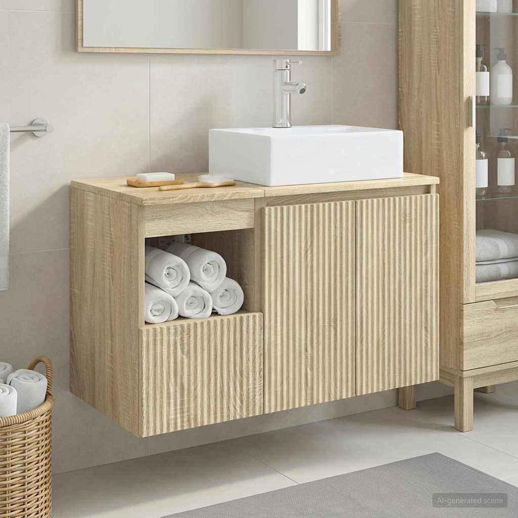 vidaXL Bathroom Furniture Set 2 pcs Sonoma Oak Engineered Wood