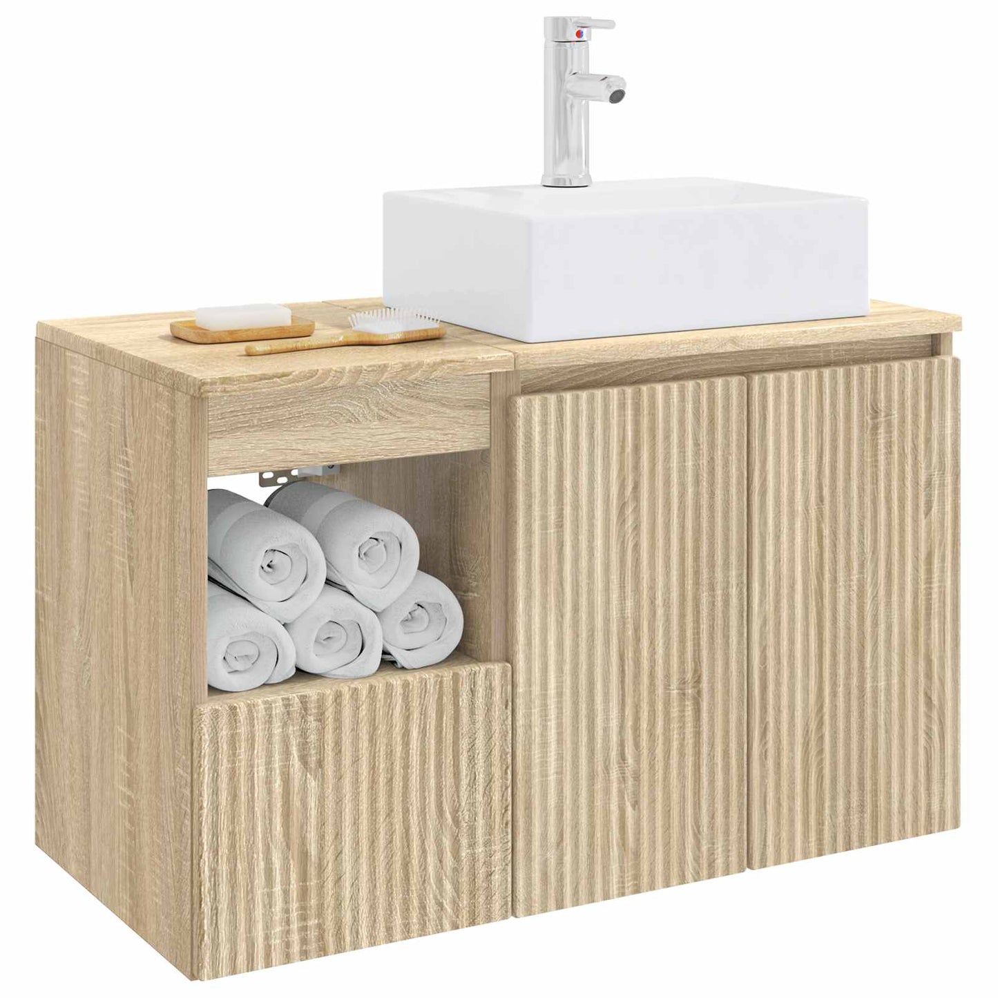 vidaXL Bathroom Furniture Set 2 pcs Sonoma Oak Engineered Wood