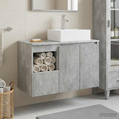 vidaXL Bathroom Furniture Set 2 pcs Concrete Grey Engineered Wood
