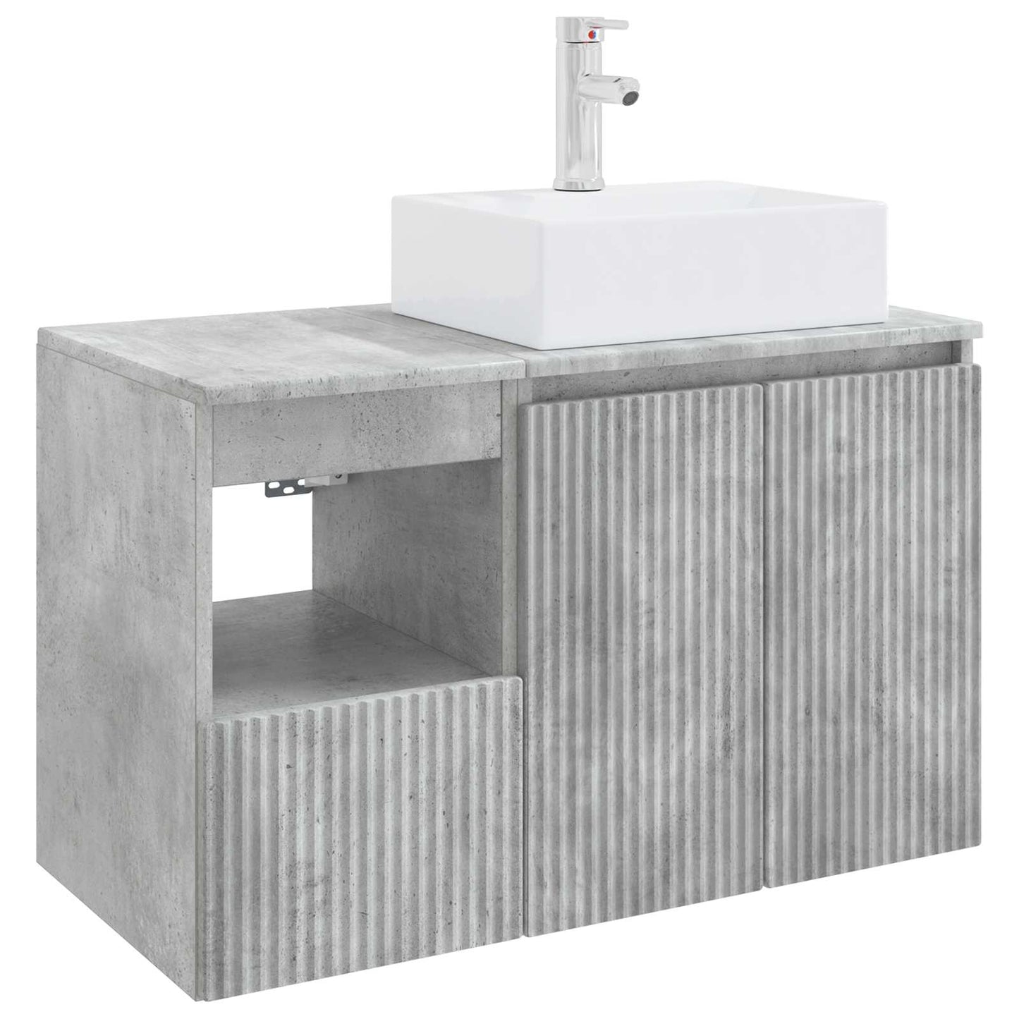 vidaXL Bathroom Furniture Set 2 pcs Concrete Grey Engineered Wood