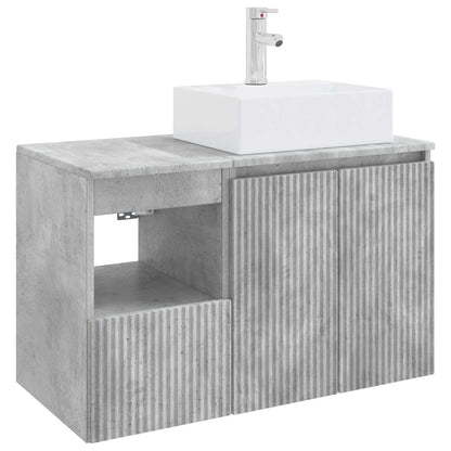 vidaXL Bathroom Furniture Set 2 pcs Concrete Grey Engineered Wood