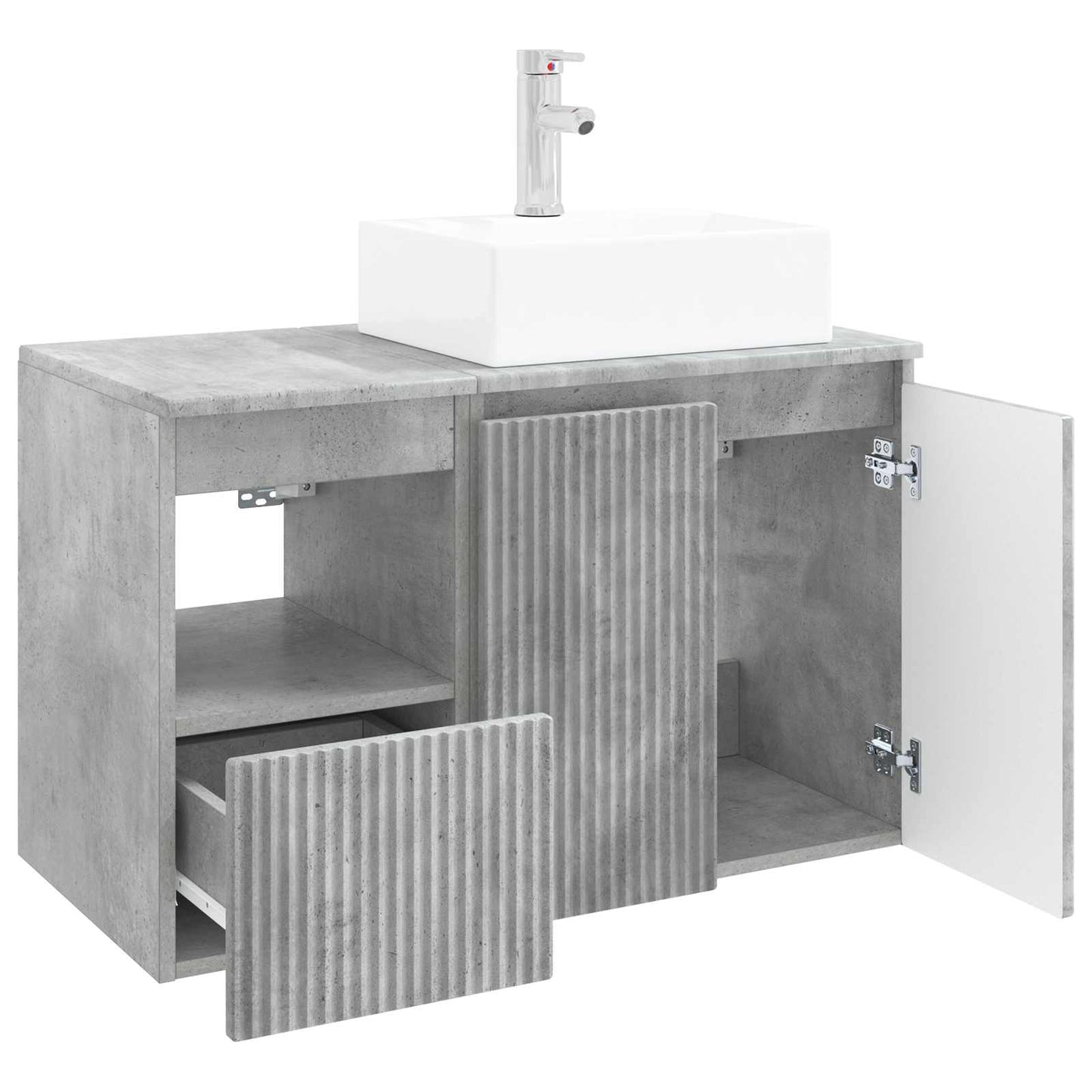 vidaXL Bathroom Furniture Set 2 pcs Concrete Grey Engineered Wood
