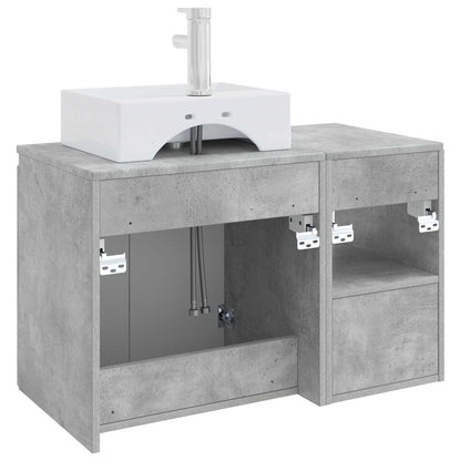 vidaXL Bathroom Furniture Set 2 pcs Concrete Grey Engineered Wood