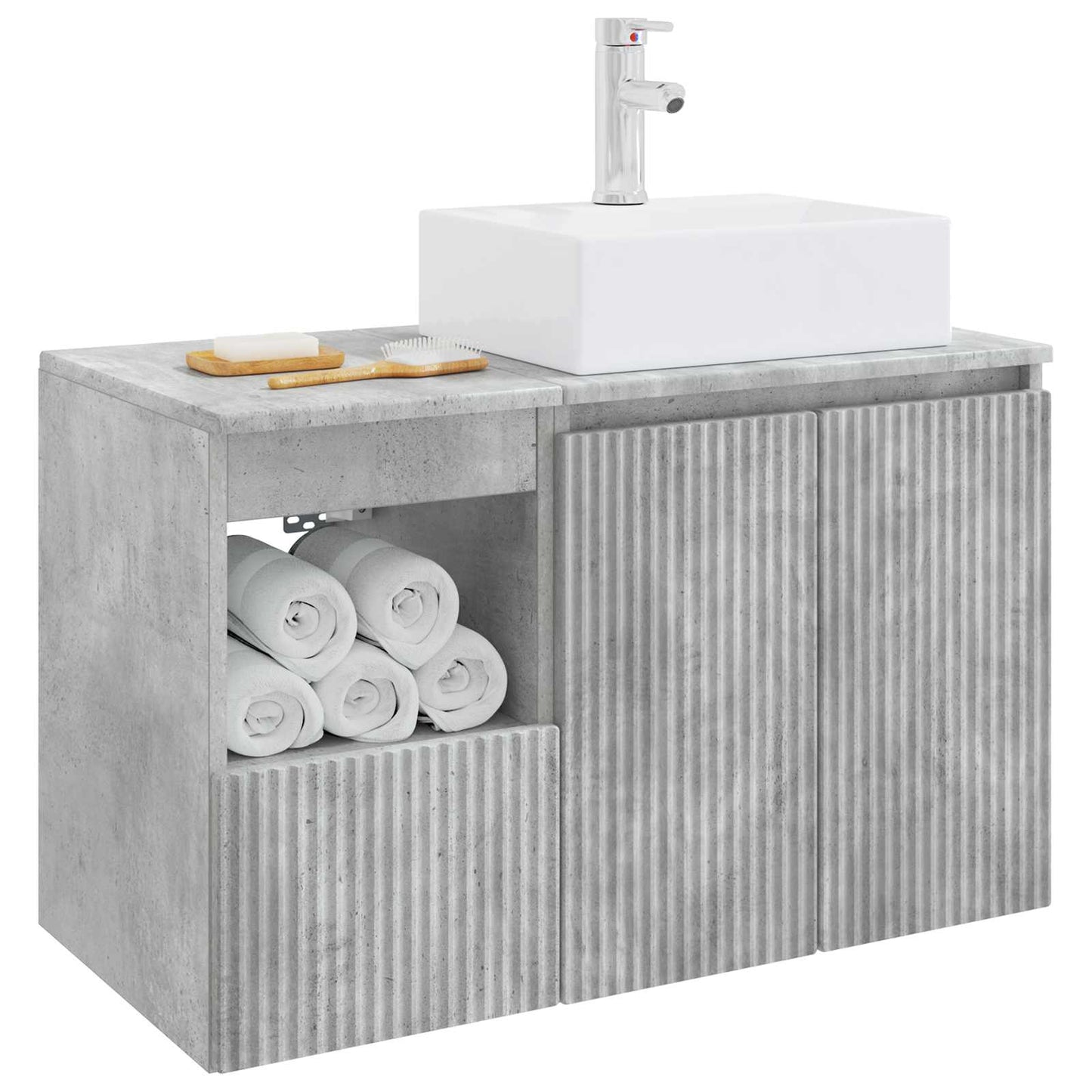 vidaXL Bathroom Furniture Set 2 pcs Concrete Grey Engineered Wood