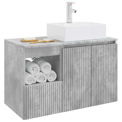vidaXL Bathroom Furniture Set 2 pcs Concrete Grey Engineered Wood