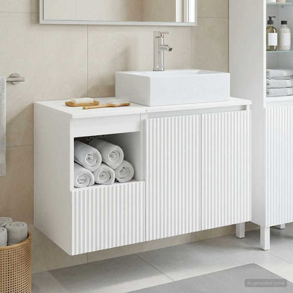 vidaXL Bathroom Furniture Set 2 pcs High Gloss White Engineered Wood