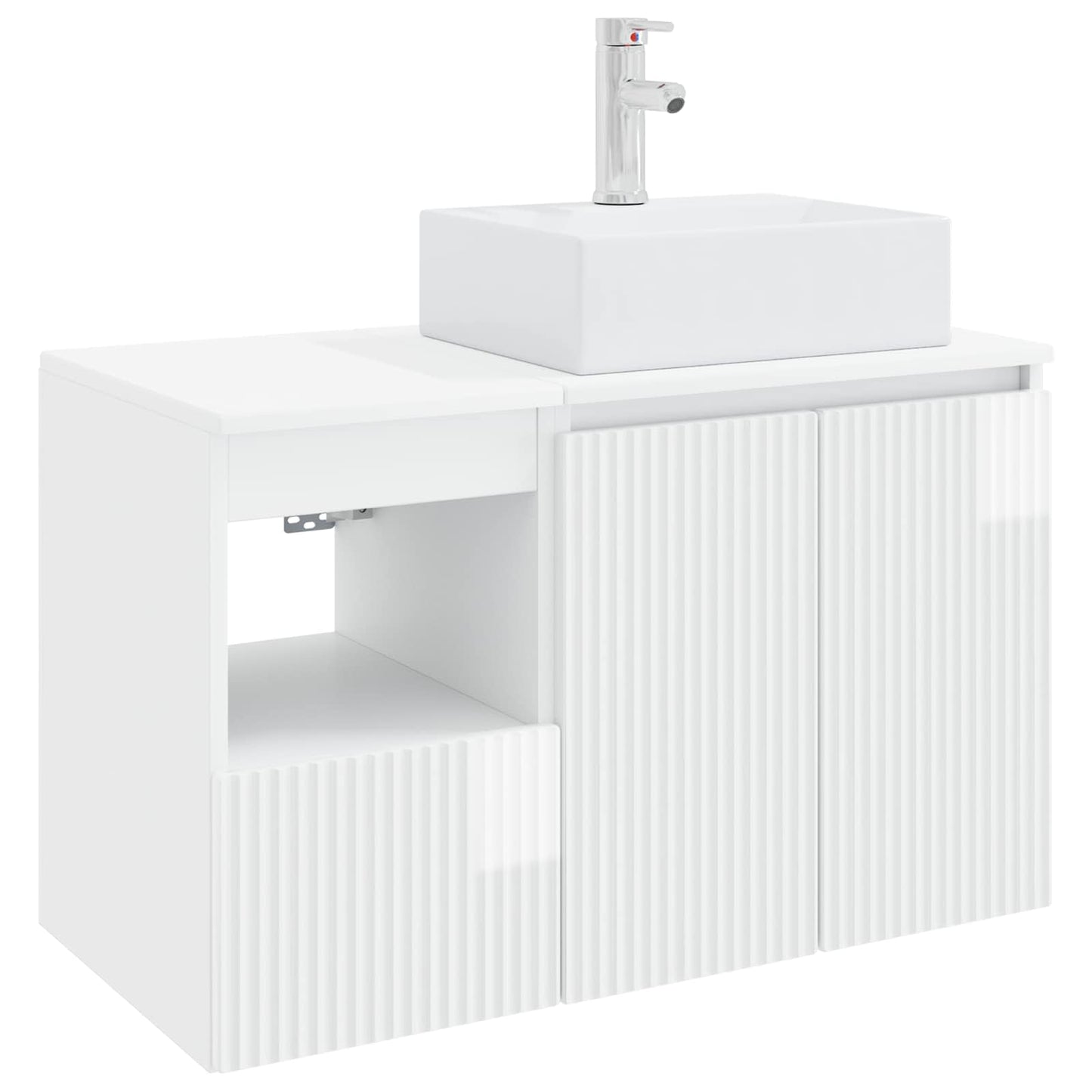 vidaXL Bathroom Furniture Set 2 pcs High Gloss White Engineered Wood
