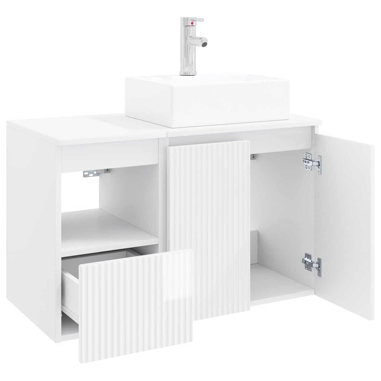 vidaXL Bathroom Furniture Set 2 pcs High Gloss White Engineered Wood