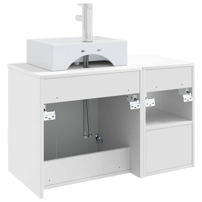 vidaXL Bathroom Furniture Set 2 pcs High Gloss White Engineered Wood