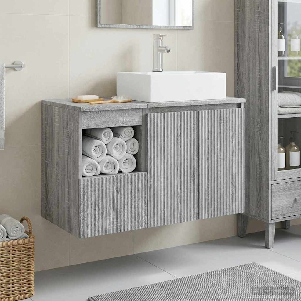 vidaXL Bathroom Furniture Set 2 pcs Grey Sonoma Engineered Wood